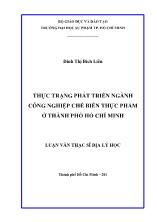 Luận văn Thực trạng phát triển ngành công nghiệp chế biến thực phẩm ở thành phố Hồ Chí Minh