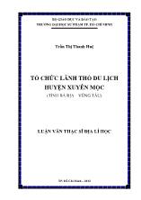 Luận văn Tổ chức lãnh thổ du lịch huyện xuyên mộc (tỉnh Bà Rịa – Vũng Tàu)