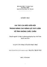 Luận văn Vai trò của biểu diễn bội trong nâng cao năng lực suy luận về tính không chắc chắn