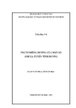 Luận văn Vectơ riêng dương của một số ánh xạ tuyến tính dương