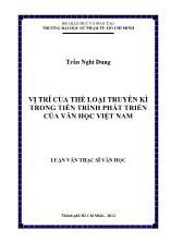 Luận văn Vị trí của thể loại truyền kì trong tiến trình phát triển của văn học Việt Nam