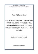 Luận văn Xây dựng website hỗ trợ học sinh tự ôn tập, củng cố và kiểm tra đánh giá kết quả học tập phần “quang hình học” – Vật lý 11 – ban cơ bản