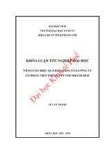 Nâng cao hiệu quả bán hàng của công ty cổ phần viễn thông FPT chi nhánh Huế