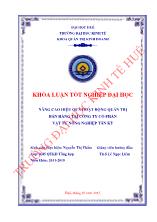 Nâng cao hiệu quả hoạt động quản trị bán hàng tại công ty cổ phần vật tư nông nghiệp Tân Kỳ