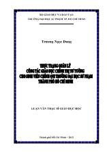 Thực trạng quản lý công tác giáo dục chính trị tư tưởng cho sinh viên chính qui trường Đại học Sư phạm Thành phố Hồ Chí Minh