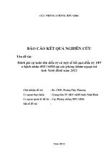 Báo cáo Đánh giá sự tuân thủ điều trị và một số kết quả điều trị ARV ở bệnh nhân HIV/AIDS tại các phòng khám ngoại trú tỉnh Ninh Bình năm 2012