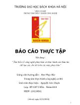 Báo cáo Tìm hiểu về công nghệ phay-bào và thực hành các thao tác chế tạo các chi tiết trên các máy phay-bào