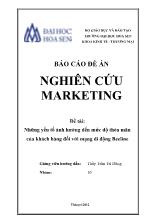 Đề án Những yếu tố ảnh hưởng đến mức độ thỏa mãn của khách hàng đối với mạng di động Beeline