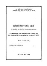 Đề tài Cải tiến chương trình giảng dạy vật lý lý thuyết cho sinh viên khoa Vật lý, trường Đại học sư phạm TP. HCM