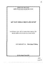 Đề tài Cơ sở khoa học để xác định tính trọng yếu trong kiểm toán ngân sách nhà nước