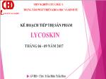 Đề tài Kế hoạch tiếp thị sản phẩm Lycoskin