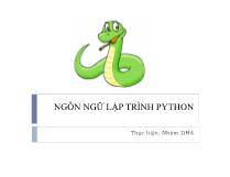 Đề tài Ngôn ngữ lập trình python