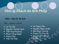 Đề tài Tâm lý khách du lịch Pháp