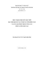 Đề tài Thực trạng đội ngũ giáo viên dạy trẻ khuyết tật ở một số tỉnh phía nam và các giải pháp nhằm nâng cao chất lượng đào tạo