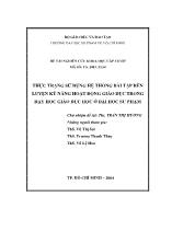 Đề tài Thực trạng sử dụng hệ thống bài tập rèn luyện kỹ năng hoạt động giáo dục trong dạy học giáo dục học ở Đại học sư phạm
