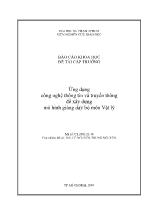 Đề tài Ứng dụng công nghệ thông tin và truyền thông để xây dựng mô hình giảng dạy bộ môn Vật lý