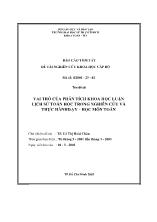 Đề tài Vai trò của phân tích khoa học luận lịch sử toán học trong nghiên cứu và thực hành dạy - học môn toán