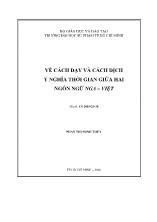 Đề tài Về cách dạy và cách dịch ý nghĩa thời gian giữa hai ngôn ngữ Nga – Việt