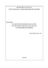 Đề tài Xây dựng tiêu chí đánh giá giáo viên bậc phổ thông trung học (qua dự giờ) tại thành phố Hồ Chí Minh