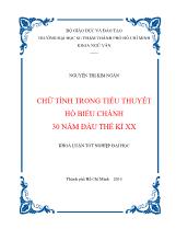 Khóa luận Chữ tình trong tiểu thuyết hồ biểu chánh 30 năm đầu thế kỉ XX