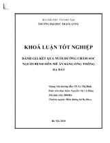 Khóa luận Đánh giá kết quả nuôi dưỡng chăm sóc người bệnh hôn mê ăn bằng ống thông dạ dày