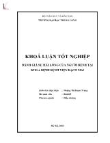 Khóa luận Đánh giá sự hài lòng của người bệnh tại khoa bệnh Bệnh viện Bạch Mai