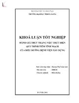 Khóa luận Đánh giá thực trạng việc thực hiện quy trình tiêm tĩnh mạch của điều dưỡng Bệnh viện xây dựng