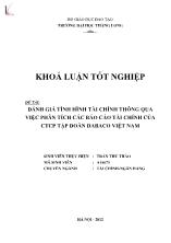 Khóa luận Đánh giá tình hình tài chính thông qua việc phân tích các Báo cáo tài chính của CTCP tập đoàn Dabaco Việt Nam