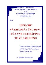 Khóa luận Điều chế và khảo sát ứng dụng của vật liệu hấp phụ từ vỏ sầu riêng