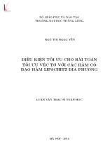 Khóa luận Điều kiện tối ưu cho bài toán tối ưu véc tơ với các hàm có đạo hàm Lipschitz địa phương