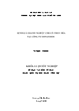 Khóa luận Định giá doanh nghiệp cho cổ phần hóa tại Công ty Donafoods