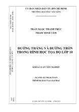 Khóa luận Đường thẳng và đường tròn trong hình học tọa độ lớp 10