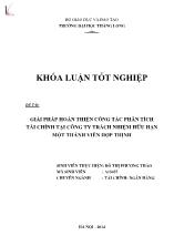 Khóa luận Giải pháp hoàn thiện công tác phân tích tài chính tại Công ty trách nhiệm hữu hạn một thành viên Hợp Thịnh