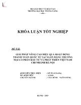 Khóa luận Giải pháp nâng cao hiệu quả hoạt động thanh toán quốc tế tại Ngân hàng thương mại cổ phần đầu tư và phát triển Việt Nam chi nhánh Hà Nội