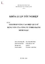 Khóa luận Giải pháp nâng cao hiệu quả sử dụng vốn của Công ty TNHH SX&TM Minh Ngọc