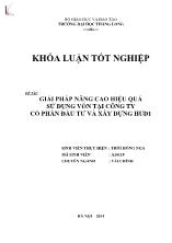 Khóa luận Giải pháp nâng cao hiệu quả sử dụng vốn tại Công ty cổ phần đầu tư và xây dựng HUD1