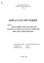 Khóa luận Hoàn thiện công tác kế toán nguyên vật liệu tại Công ty TNHH chế biến thực phẩm Tiến Bảo