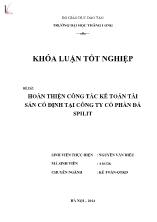 Khóa luận Hoàn thiện công tác kế toán tài sản cố định tại Công ty cổ phần đá Spilit