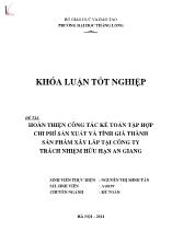 Khóa luận Hoàn thiện công tác kế toán tập hợp chi phí sản xuất và tính giá thành sản phẩm xây lắp tại Công ty trách nhiệm hữu hạn An Giang