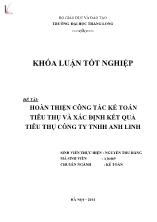 Khóa luận Hoàn thiện công tác kế toán tiêu thụ và xác định kết quả tiêu thụ Công ty TNHH Anh Linh