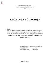 Khóa luận Hoàn thiện công tác kế toán tiêu thụ và xác định kết quả tiêu thụ tại Công ty cổ phần sản xuất thương mại và xây dựng Ngọc Hoàn