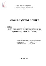 Khóa luận Hoàn thiện phân tích tài chính dự án tại Công ty TNHH Việt Dũng