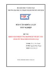 Khóa luận Khảo sát phản ứng Mannich với xúc tác zeolite trao đổi ion kim loại