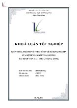 Khóa luận Kiến thức, thái độ và thực hành về sử dụng insulin của bệnh nhân đái tháo đường tại Bệnh viện Lão khoa Trung Ương