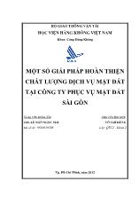 Khóa luận Một số giải pháp hoàn thiện chất lượng dịch vụ mặt đất tại Công ty phục vụ mặt đất Sài Gòn