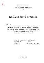 Khóa luận Một số giải pháp nhằm nâng cao hiệu quả các biện pháp marketing mix tại Công ty TNHH Tân Anh