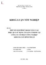 Khóa luận Một số giải pháp nhằm nâng cao hiệu quả sử dụng tài sản cố định của Công ty Cổ phần Công nghiệp Khoáng sản Bình Thuận