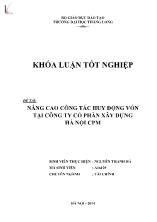 Khóa luận Nâng cao công tác huy động vốn tại Công ty cổ phần xây dựng Hà Nội CPM