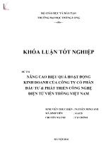 Khóa luận Nâng cao hiệu quả hoạt động kinh doanh của Công ty cổ phần đầu tư & phát triển công nghệ điện tử viễn thông Việt Nam