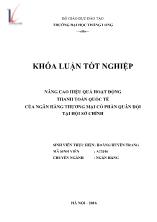 Khóa luận Nâng cao hiệu quả hoạt động thanh toán quốc tế của Ngân hàng thương mại cổ phần Quân Đội tại hội sở chính